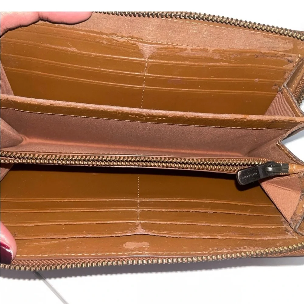Coach Brown suede Studded Wallet - Picture 5 of 5